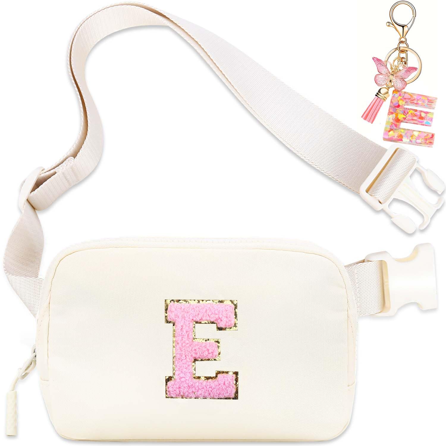 Gifts Girls Teens Kids - Birthday Gifts for Women, Personalized Gifts for Mom Freind Sister Teacher, Graduation GiftsInitial Crossbody Bag Belt Bag for Women E