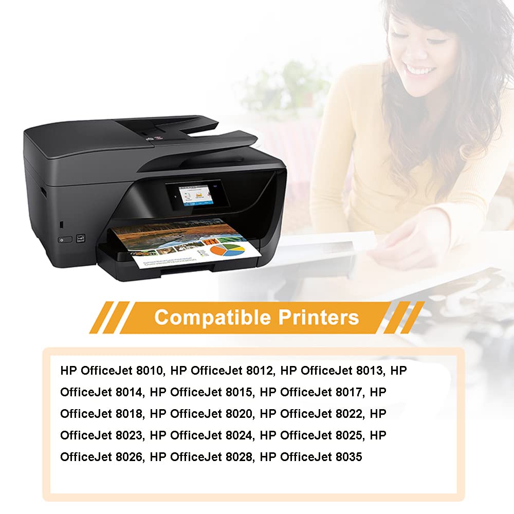Cartuchos De Tinta Remanufacturados Para HP 912XL – 4 Unidades (Negro, Cian, Magenta, Amarillo) | Compatibles Con OfficeJet 8012, 8014, 8015, 8017