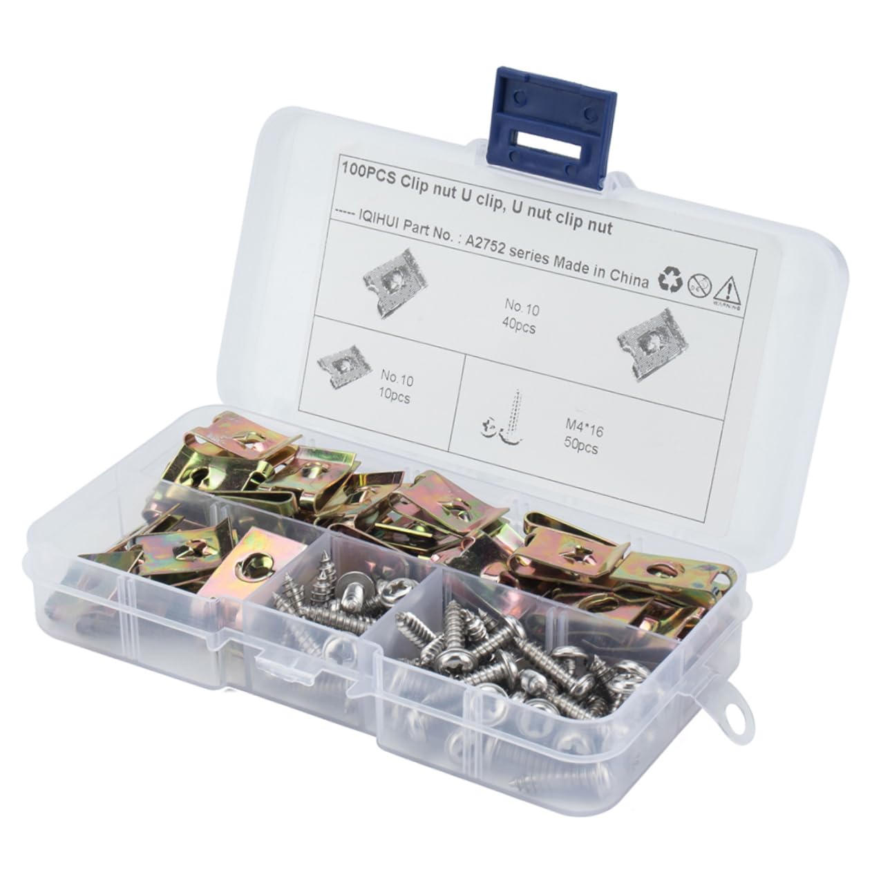 MOLUCKFU Universal Panel u Nut Fastener 100pcs Self Tapping Nuts Washer Silver for Motorcycle Easy to Use