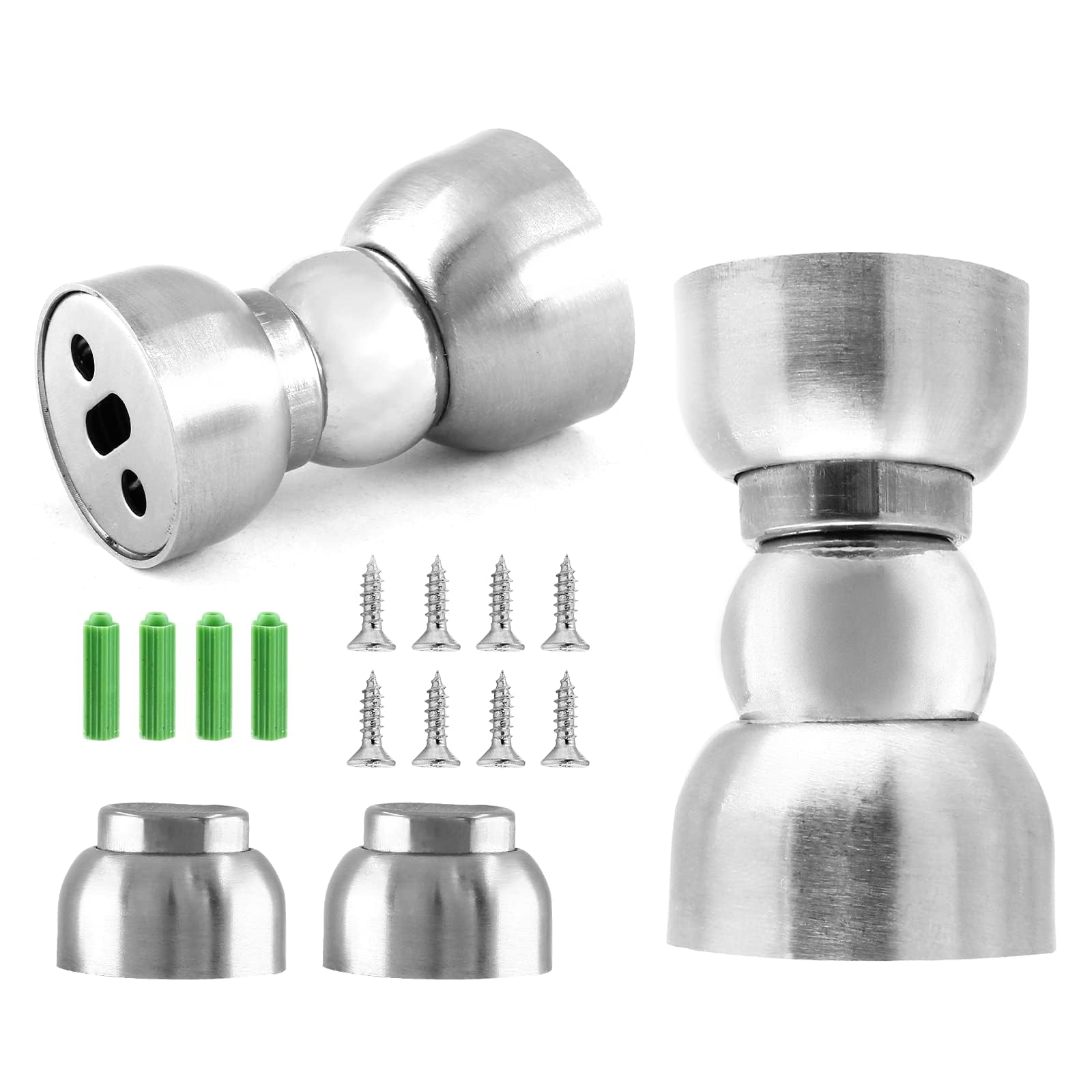 Magnetic Door Stop, Silver Stainless Steel Magnetic Door Stopper, Magnetic Door Stopper with Adhesive Tape, Heavy Duty Door Holder Door Catch Hold Your Door Open (2 Pcs)