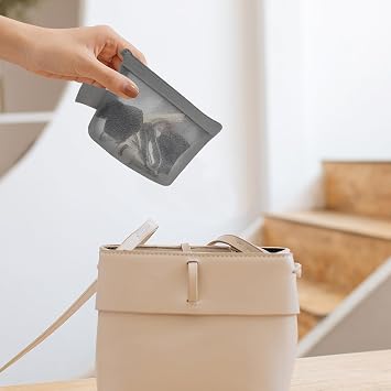 Small Pouch, Portable Travel Nylon Mesh Pouch with Zipper, 6 Pcs