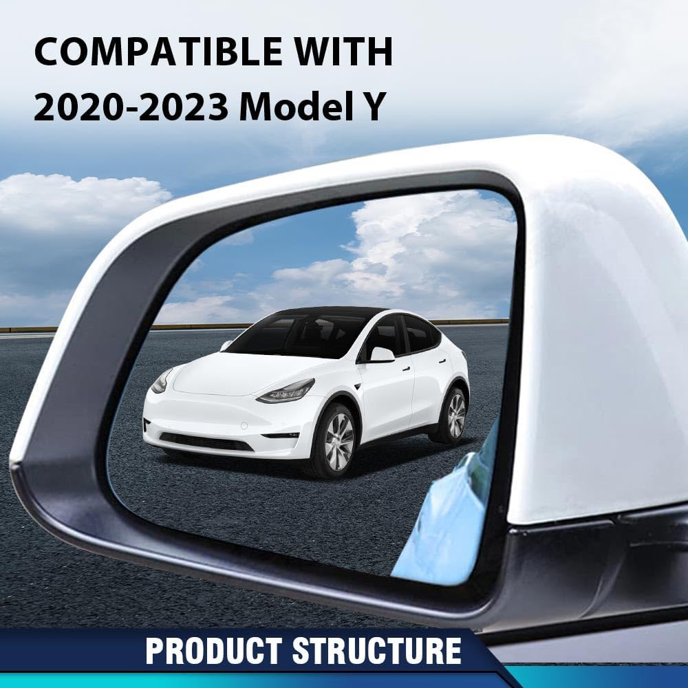 PIT66 Exterior Mirror Base Support Ring Wing Door Mirror Frame Compatible with Tesla Model Y 2020-2023 8202101 Left Driver Side Mirror Cover