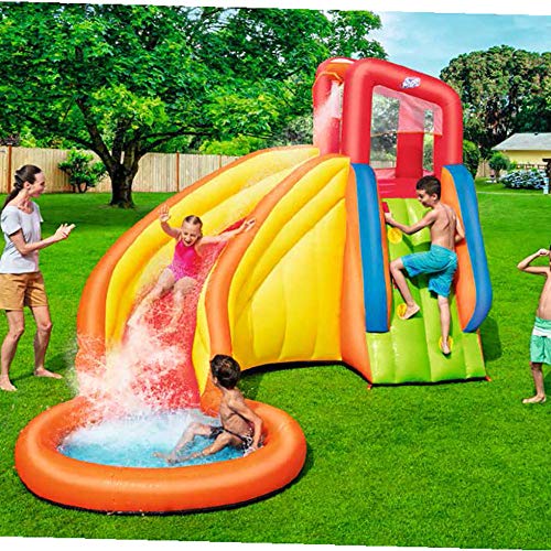 ZBHDC Parque Acu�tico Centro Juegos Hinchable con Tobog�n y Piscina para Ni�os, Juguete Jard�n Resbaladilla Pista Deslizante Hinchable con Rociador contra Salpicaduras