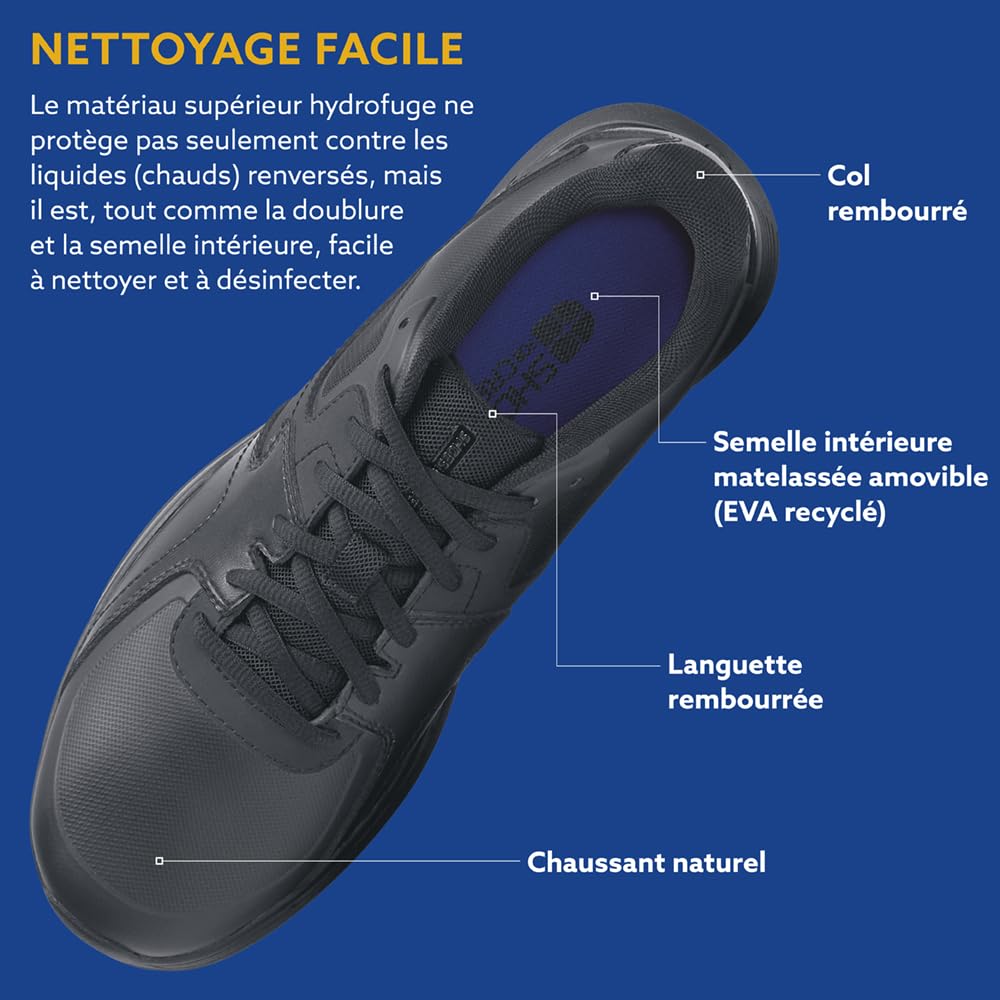 Shoes for Crews Baskets de Travail antidérapantes Unisexes – Confortables, Cuir Souple, Protection Contre Les éclaboussures, OB E SRC, idéales pour Cuisine, Bistro, Services de sécurité – Condor II