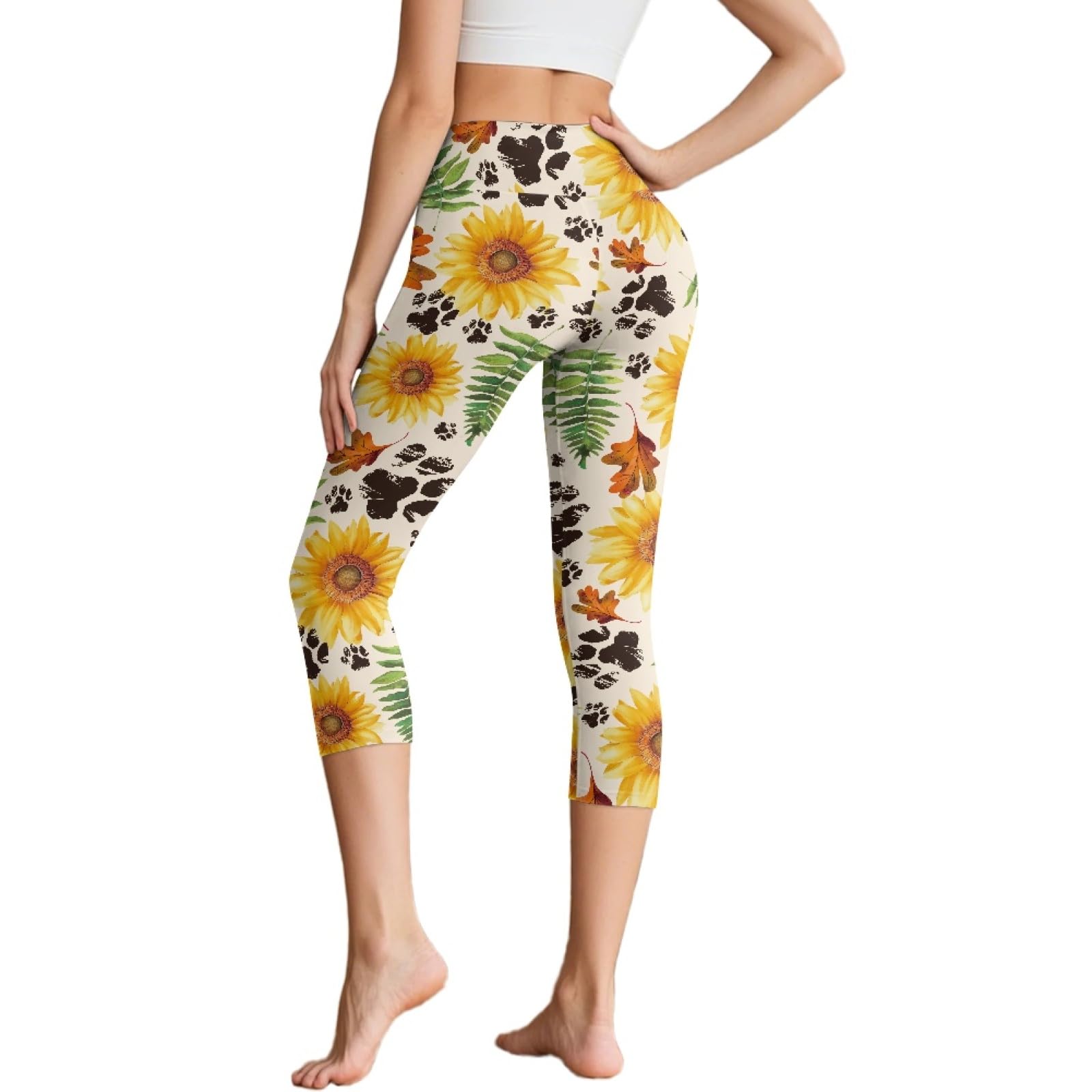 Amzbeauty Leggings capri de cintura alta con control de abdomen para mujer, pantalones de yoga con bolsillo