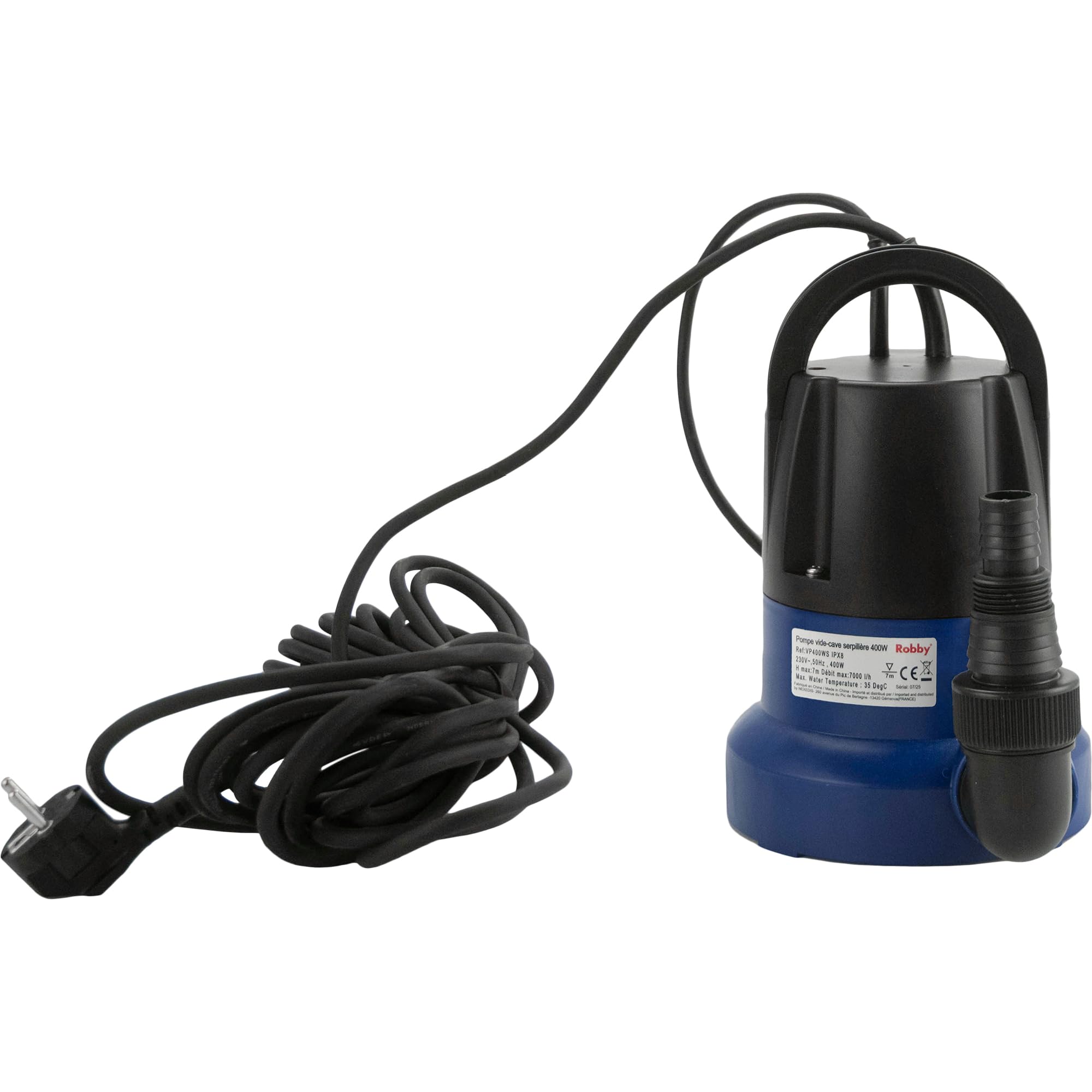Pompe vide cave serpillère eau claire 400w 7000l/h - VP400WS - ROBBY