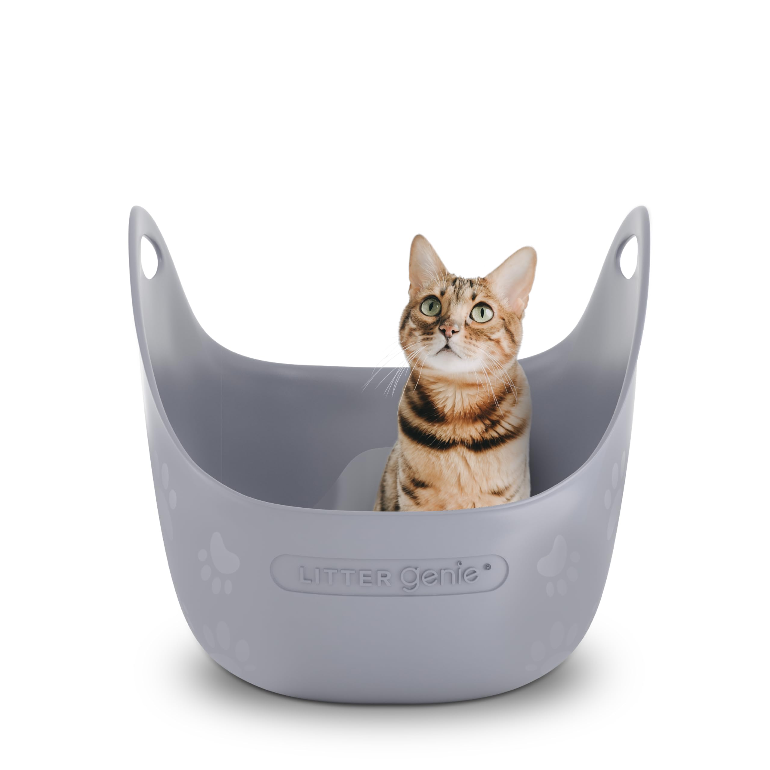 Litter Genie LitterBox Grey - Bandeja de Arena para Gatos, diseño Elegante y práctico, fácil Vaciado, Incluye Pala