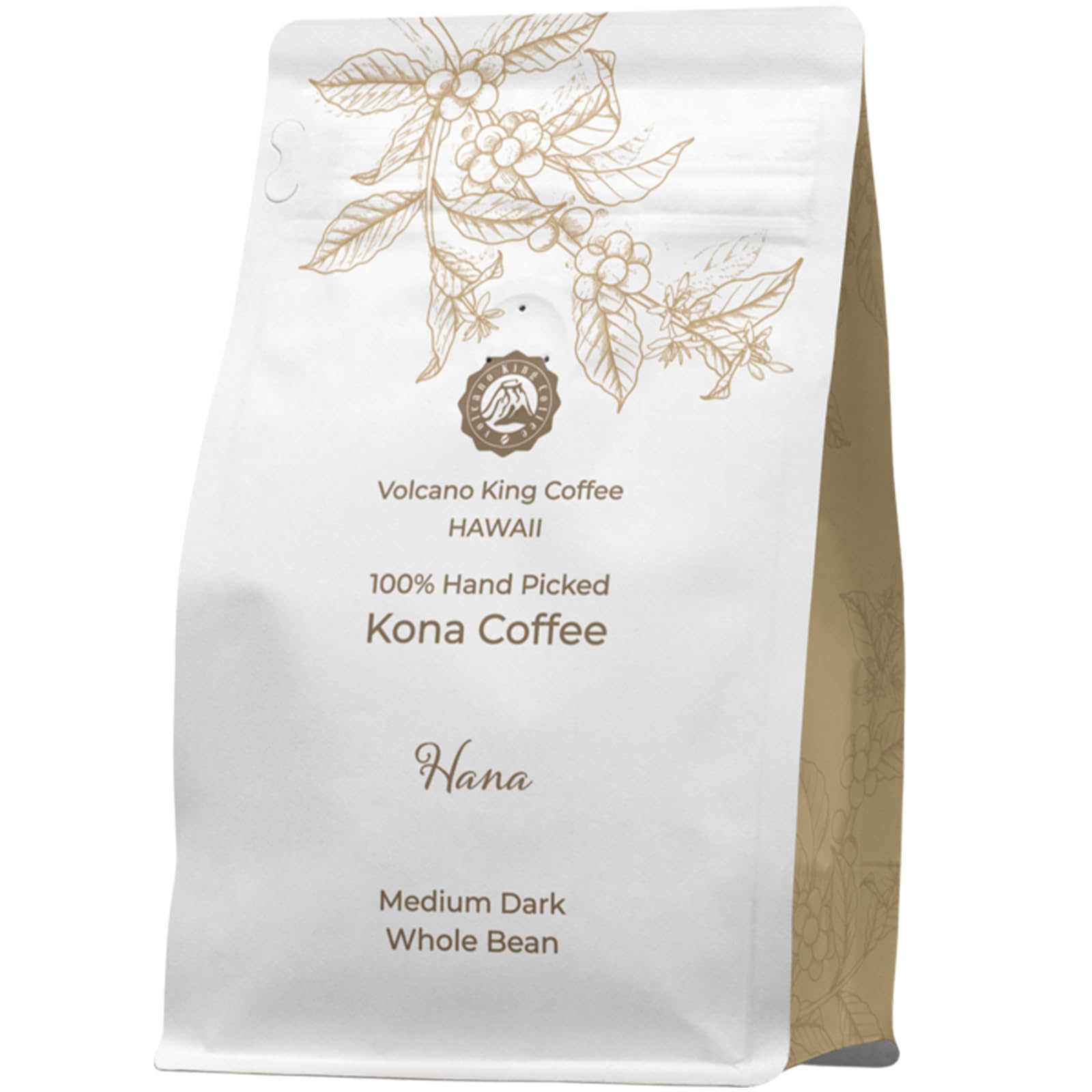 Hawaiian Kona Coffee Beans, No. 1 Grade, 100% Kona No Blend, Medium Dark Roast, Whole Bean, from Our Coffee Estate in Hawaii, Smooth and Low Acidity(Hana, 7 oz)