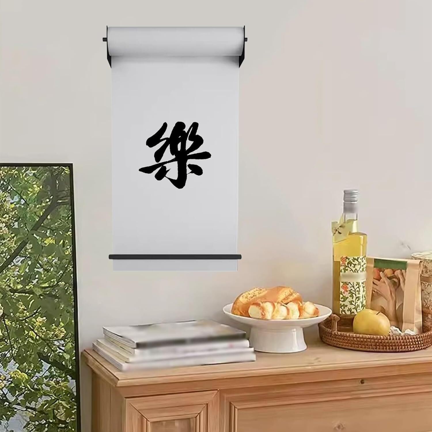 Coupe-papier en acier noir mural avec distributeur de papier kraft de 67cm