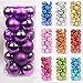 AMS Christmas Ball Decorations Exquisite Colorful Balls Ornaments Pendant Pack of 24pcs (2.36 Inches, Purple)