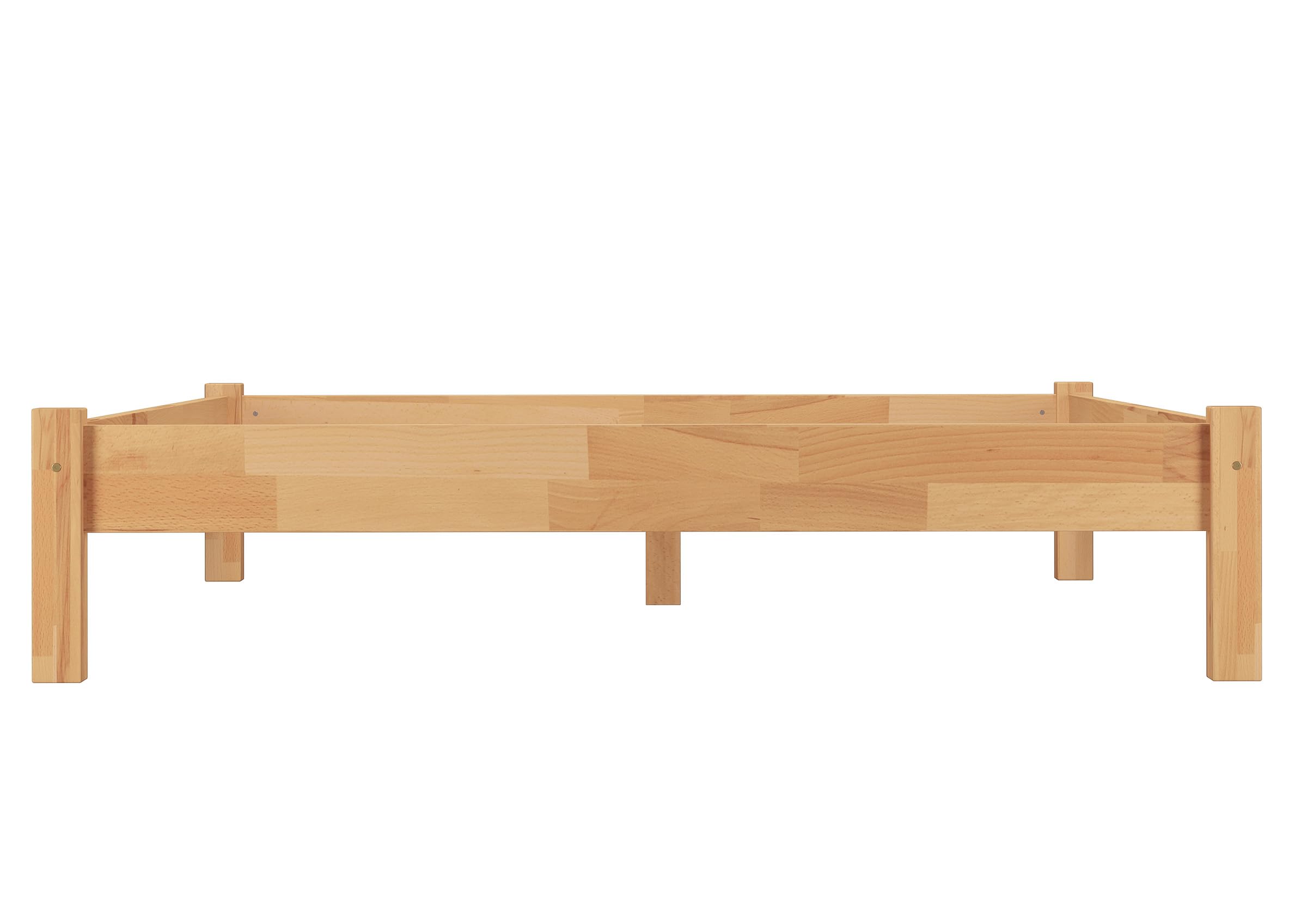 Erst-Holz®Niedriges Doppelbett Massivholzbett Buche 160 x 200 cmohne Zubehör