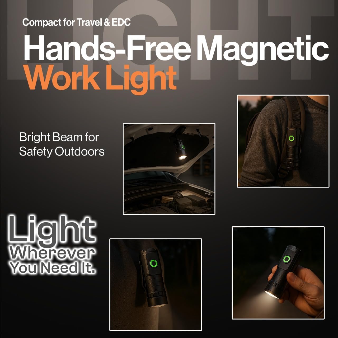 Ulta-Bright Rechargeable Flashlight, USB-C Compact EDC Torch with Magnetic Base & Clip, 5 Light Modes, Durable Aluminum LED Flashlight for Camping, Work, Emergency & Everyday Carry