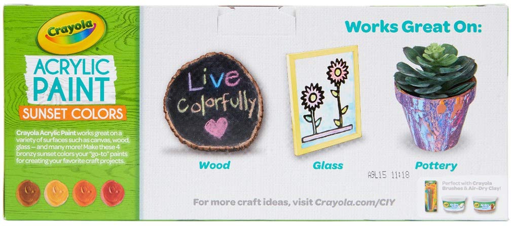 CRAYOLA - Set di vernice acrilica Sunset per il tramonto, taglia unica