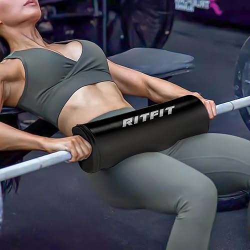 Miniatura 7 de RitFit Almohadilla de empuje de cadera, almohadilla protectora gruesa antideslizante cubierta con piel sintética para prensa de banco, levantamiento