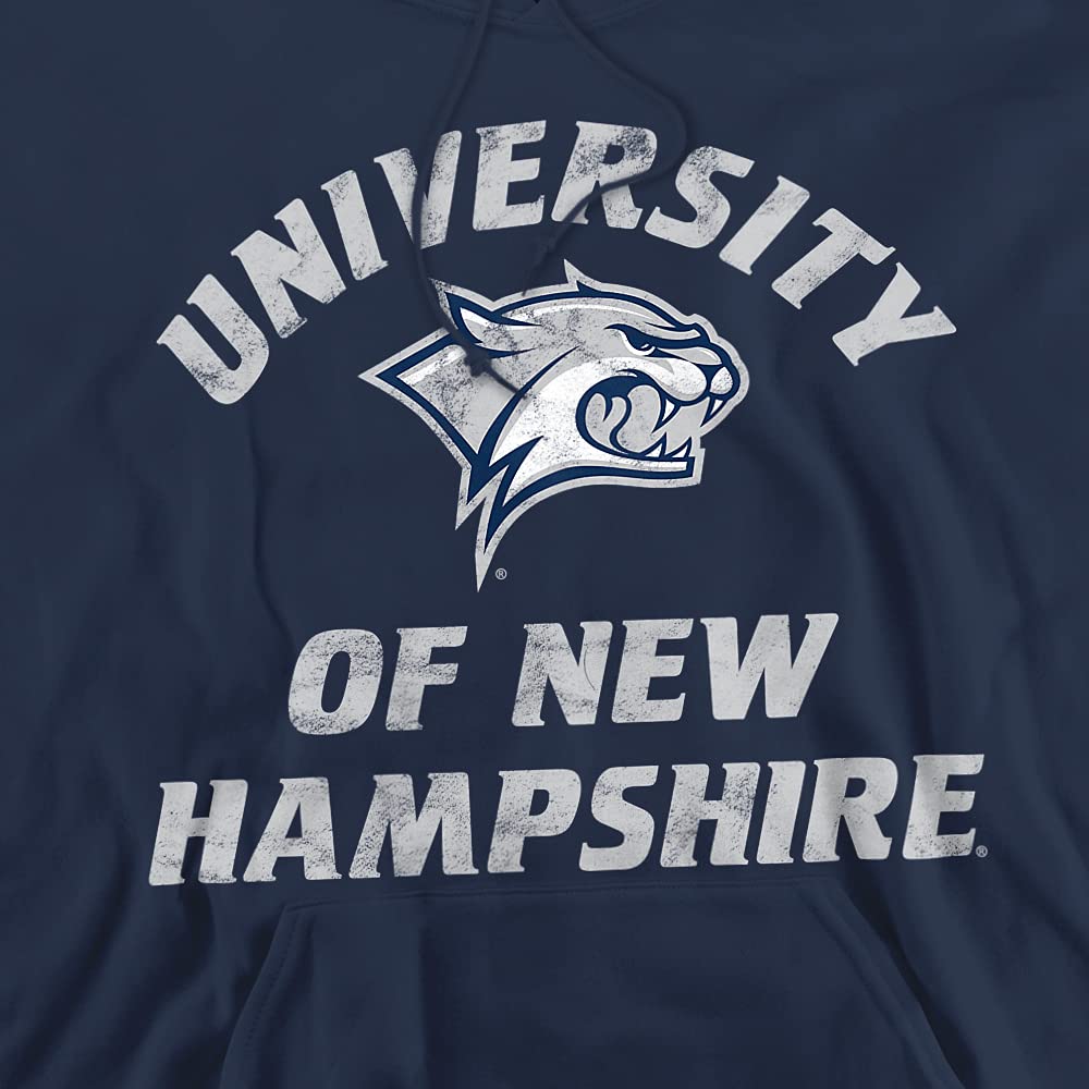 University of New Hampshire Official Wildcats Logo Unisex Adult Pull-Over Hoodie,Navy, 2X-Large