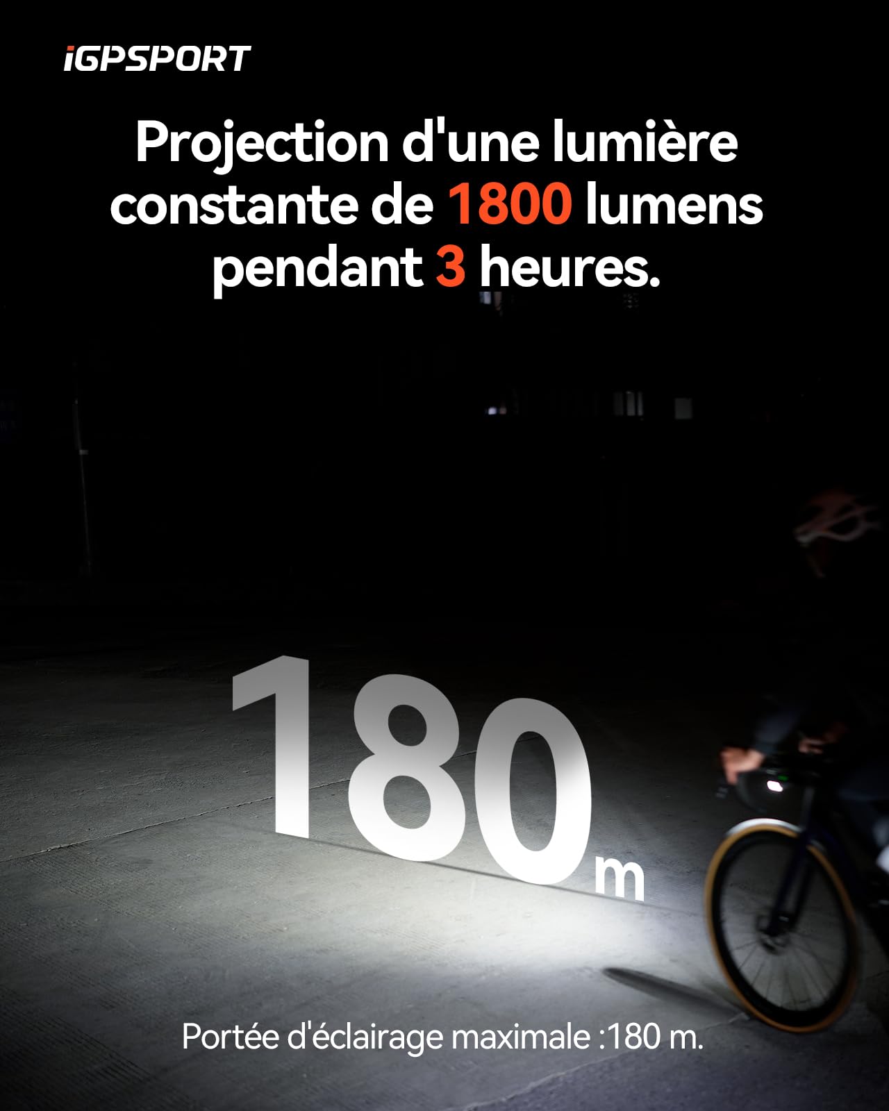 iGPSPORT BSC300T Compteur Velo sans Fil et 1800 Lumens Lumiere Velo