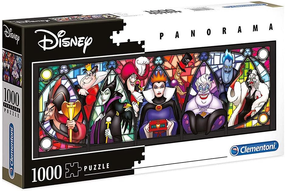 Clementoni Puzzle 1000 Pieces Panoramic Disney Villains, Disney Adult Puzzle (39516), Multicoloured