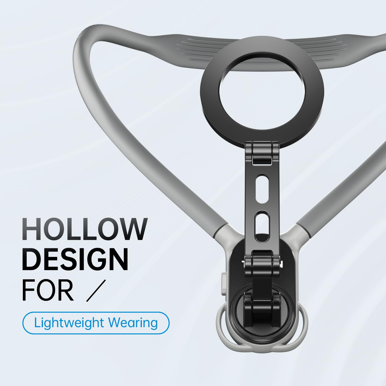 TELESIN° Verbessert Max Magnetische Nackenhalterung für Handys, POV/Vlog Hals-Telefonhalterung w Anti-Vibrations-Brustgurt Selfie-Halterung, Hand Free Phone Neck Holder Stand für iPhone Android Phones