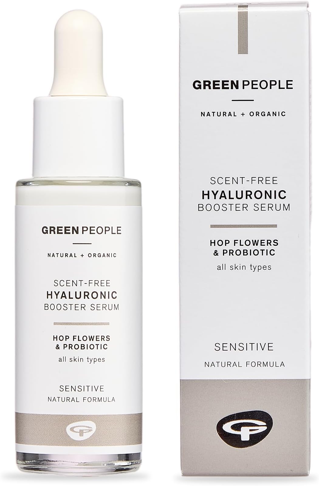 – Green People Hyaluronic Booster Serum - Natural Hyaluronic Acid for Dry Skin - Ethyl Alcohol Free - Vegan, 28ml
