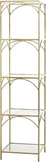 Deco 79 Metal 5 Shelves Shelving Unit, 14" x 14" x 56", Gold