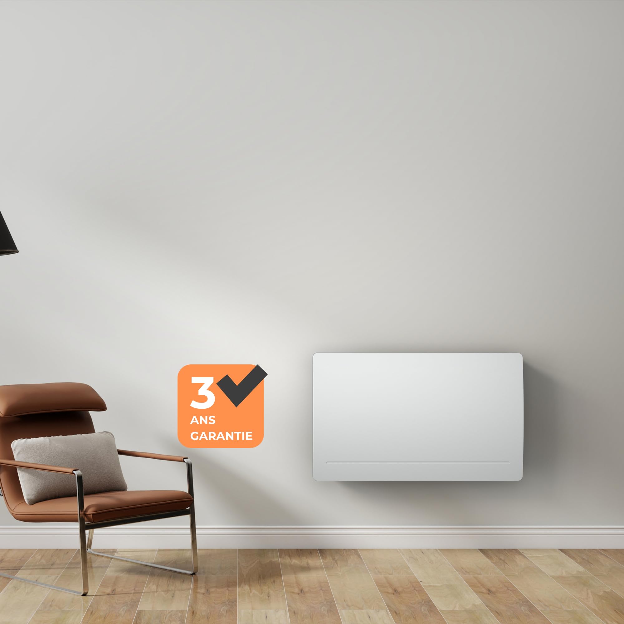 Elektryczny grzejnik bezwładnościowy żeliwny 1500W Programowalny termostat Biały Cosyup Eilo 3 lata