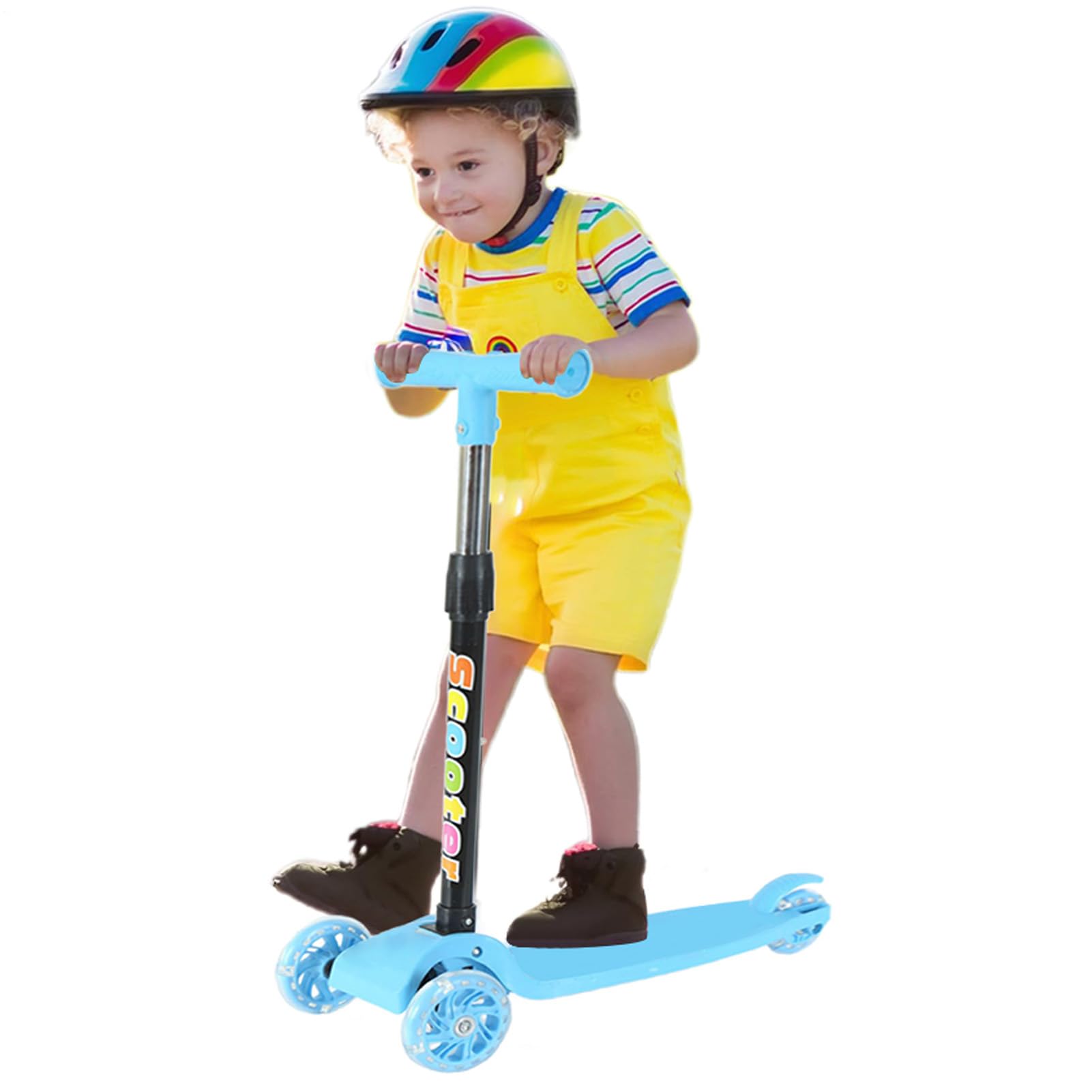 Patinete Plegable, Plegable para Niños, Scooter de Ruedas con LED Parpadeante para Niños y Niñas de 2 a 8 Años, Principiantes para Viajes, Transporte, Acampada, Hogar y Exteriores