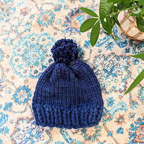 Mindfulknits Learn To Knit Kit - Knit A Chunky Beanie - Knitting Needles, Yarn Needle & Acrylic Chunky Bulky Knitting Yarn- Night -Beginners Basic Knitting Supplies Set For Relaxation & Stress Relief #TOP3