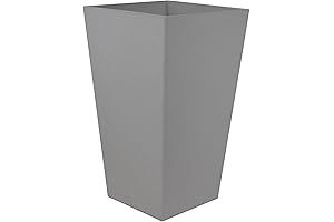 Bloem Tall Finley Tapered Round Bottom Watering Plant Pot in Matte Cement