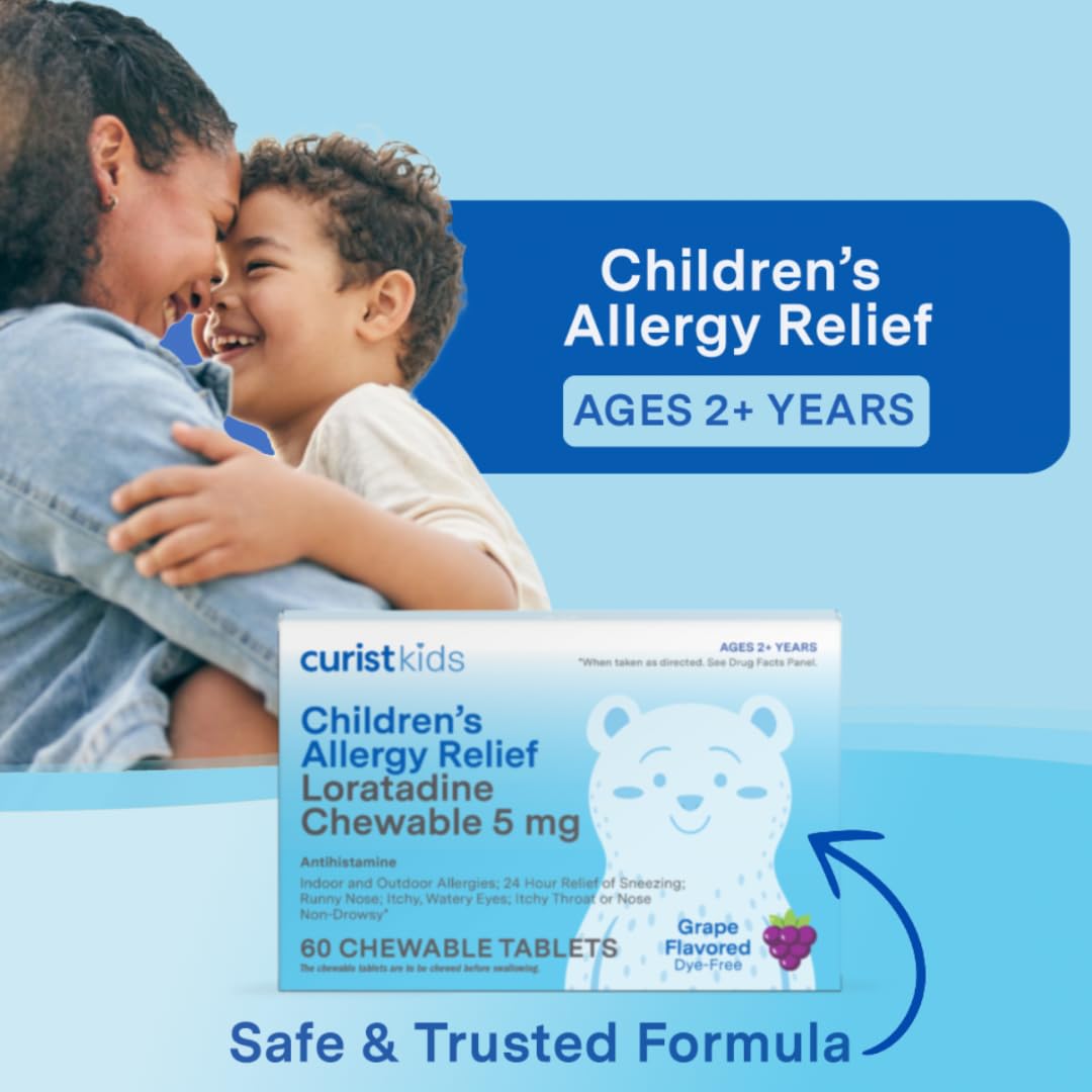 Curist Kids Loratadine Chewable Allergy Medicine (60 Count) 5mg Grape — Amazon image 5