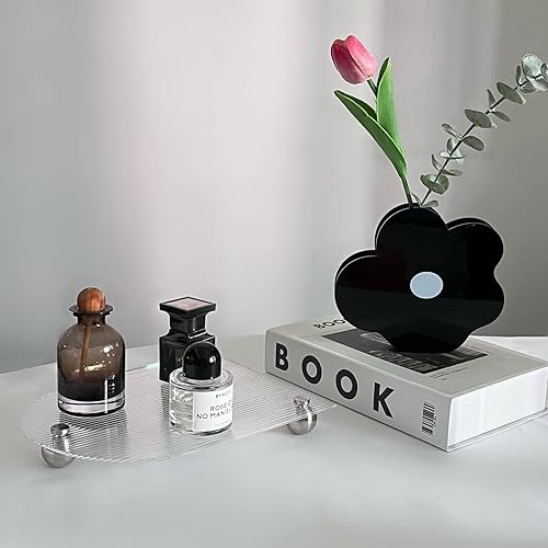 Miniatura 8 de BLOFLO - Florero acrílico en forma de nube negra, florero acrílico moderno, decoración contemporánea para el hogar, oficina, boda