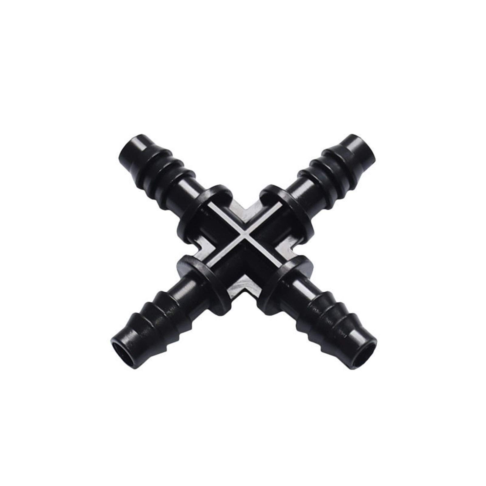Conector de manguera Manguera de jardín de conexión rápida, divisor de agua en T de 8/11 pulgadas, conector cruzado de 4 vías de 3/8 pulgadas, tubería de agua for jardín, accesorios de riego por goteo