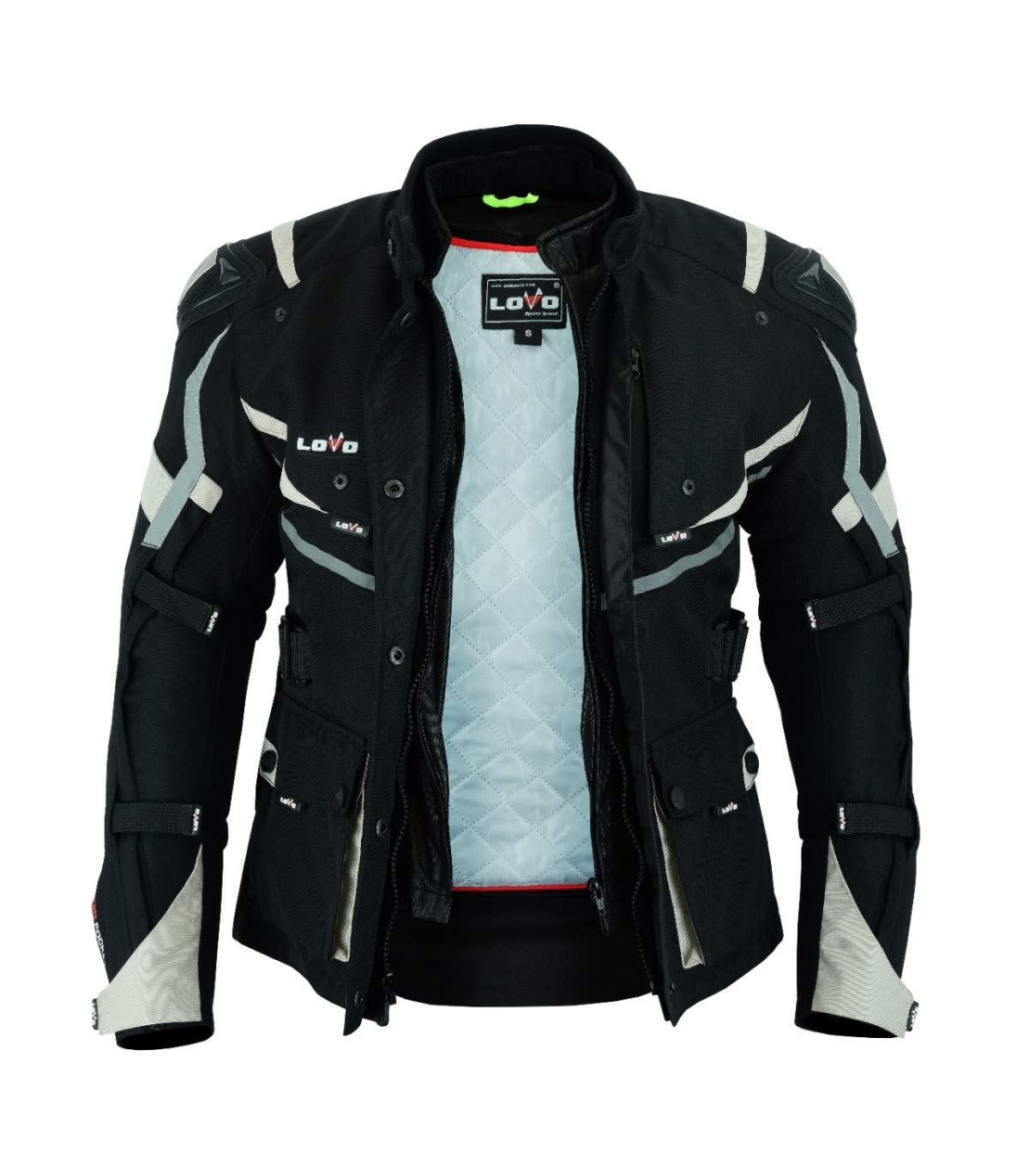 LOVO - Chaqueta Moto Tricapa 4 Estaciones Mujer - Chaqueta Moto Mujer con Protecciones para Verano e Invierno - Cazadora Moto Mujer de Alta Resistencia Longitud 3/4 - Estilo, Seguridad y Versatilidad