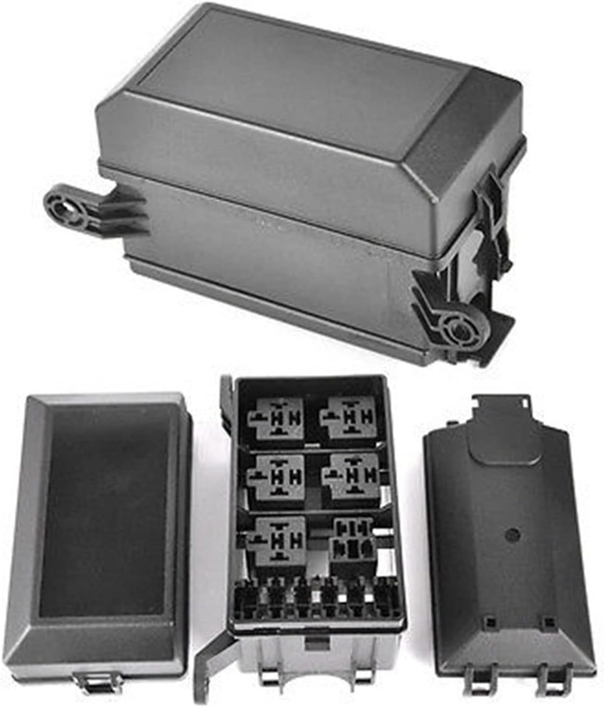 6-Way Car Blade Fuse Box Block Holder ATO/ATC Vehicle Auto Marine Boat DC12V for All Marine Motor-Home Automotive Motorsport