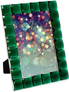 27 Green Glass Home Decor Ideas for Calming Interiors 14 Isaac Jacobs Decorative Sparkling Jewel Picture Frame, Photo Display & H...