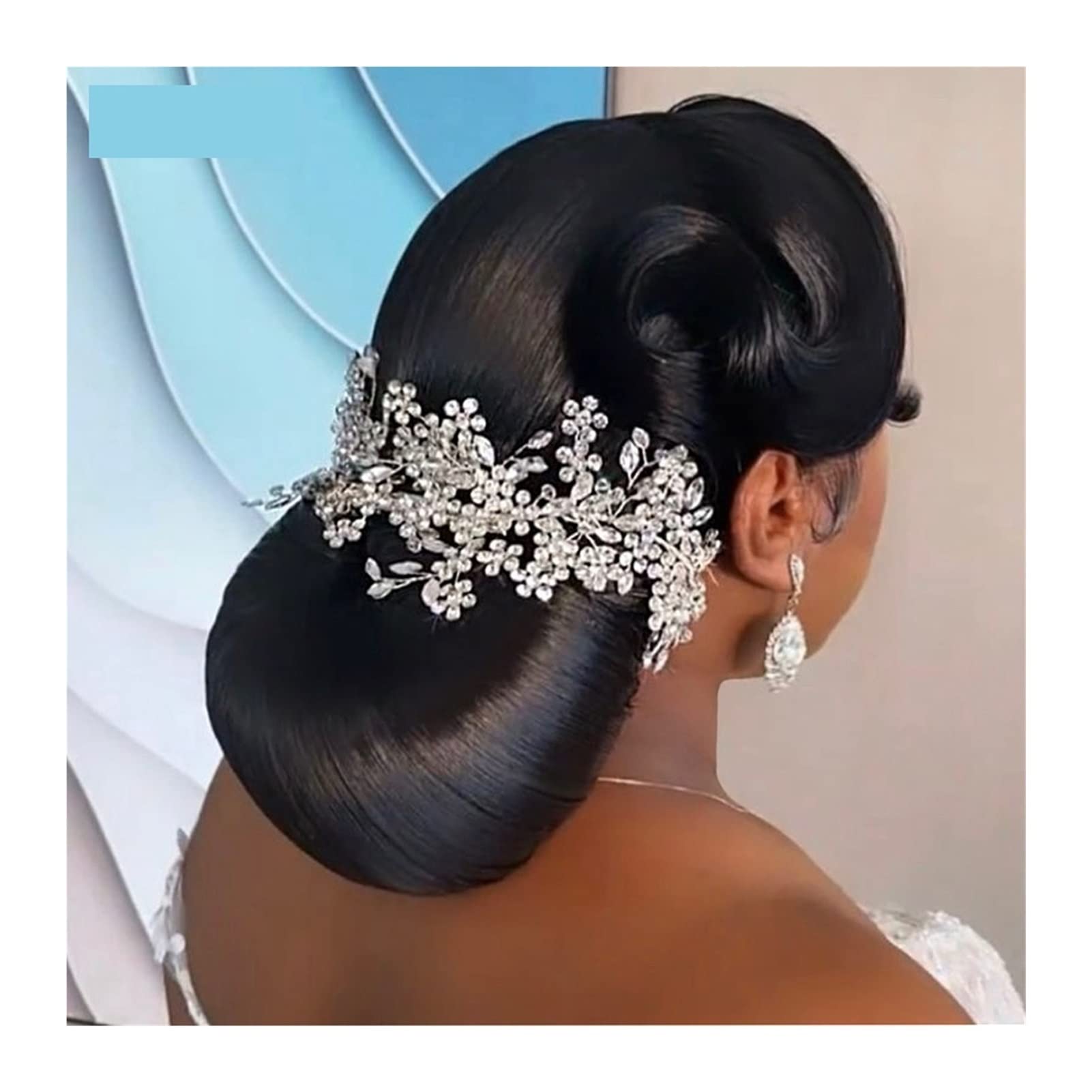Exquisites Strassbrauthaarclip Set handgefertigtes Haarnadel Brautjungfer Tiara Braut Haarzubehör for Frauen (Metal Color : G-Right)