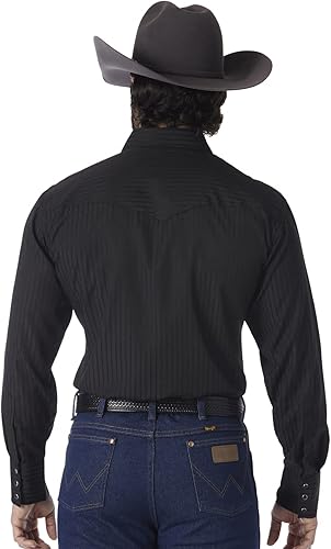 Miniatura 10 de Wrangler Camisas deportivas de manga larga con botones a presión y dos bolsillos para hombre Marrón (Dark Tan)