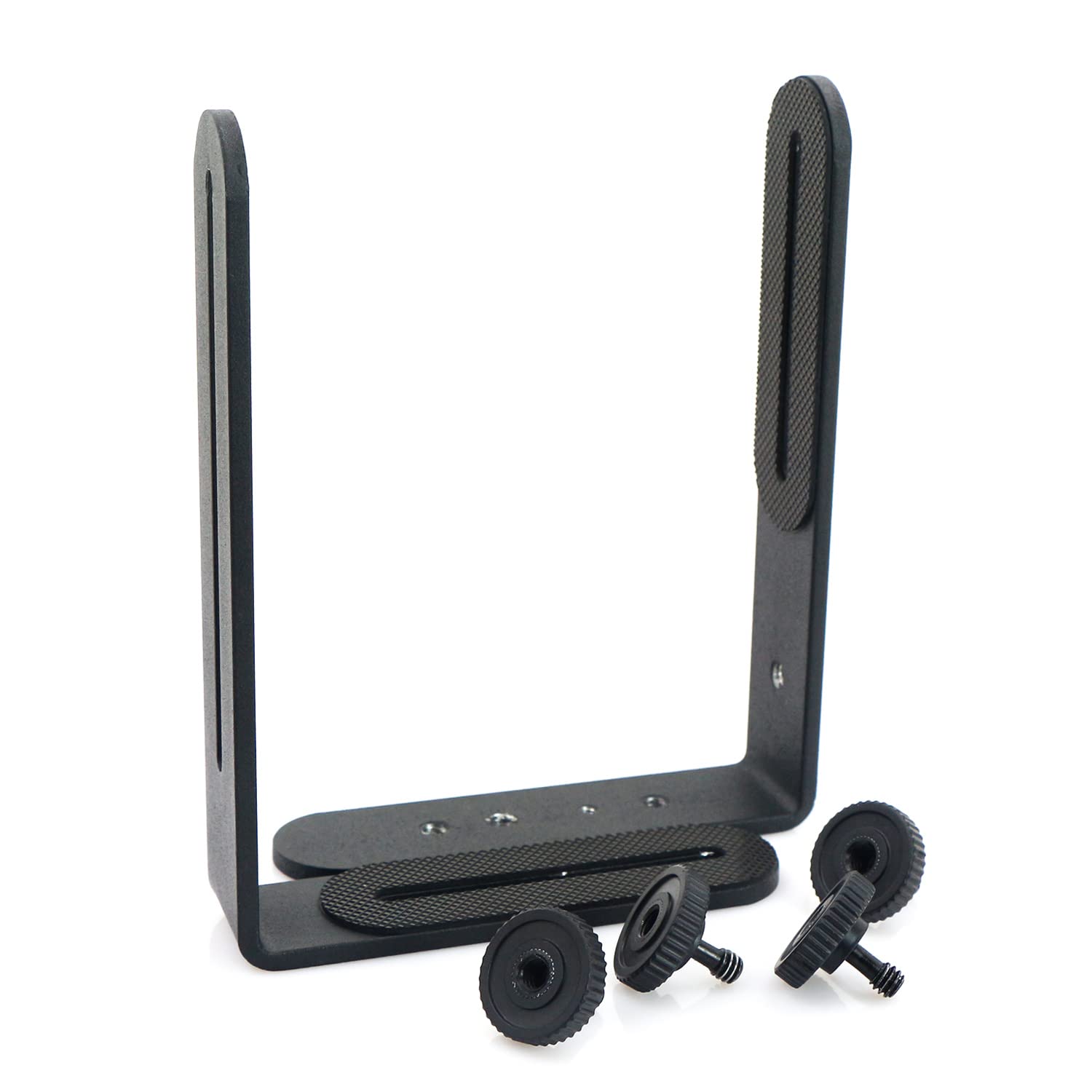Support Flash Double Forme L - Accessoire D'appareil Photo Plaque Sabot Speedlite Métal Pour Appareil Reflex Numérique Microphone Téléphone Fixture, Fixation Trépied, Réglable