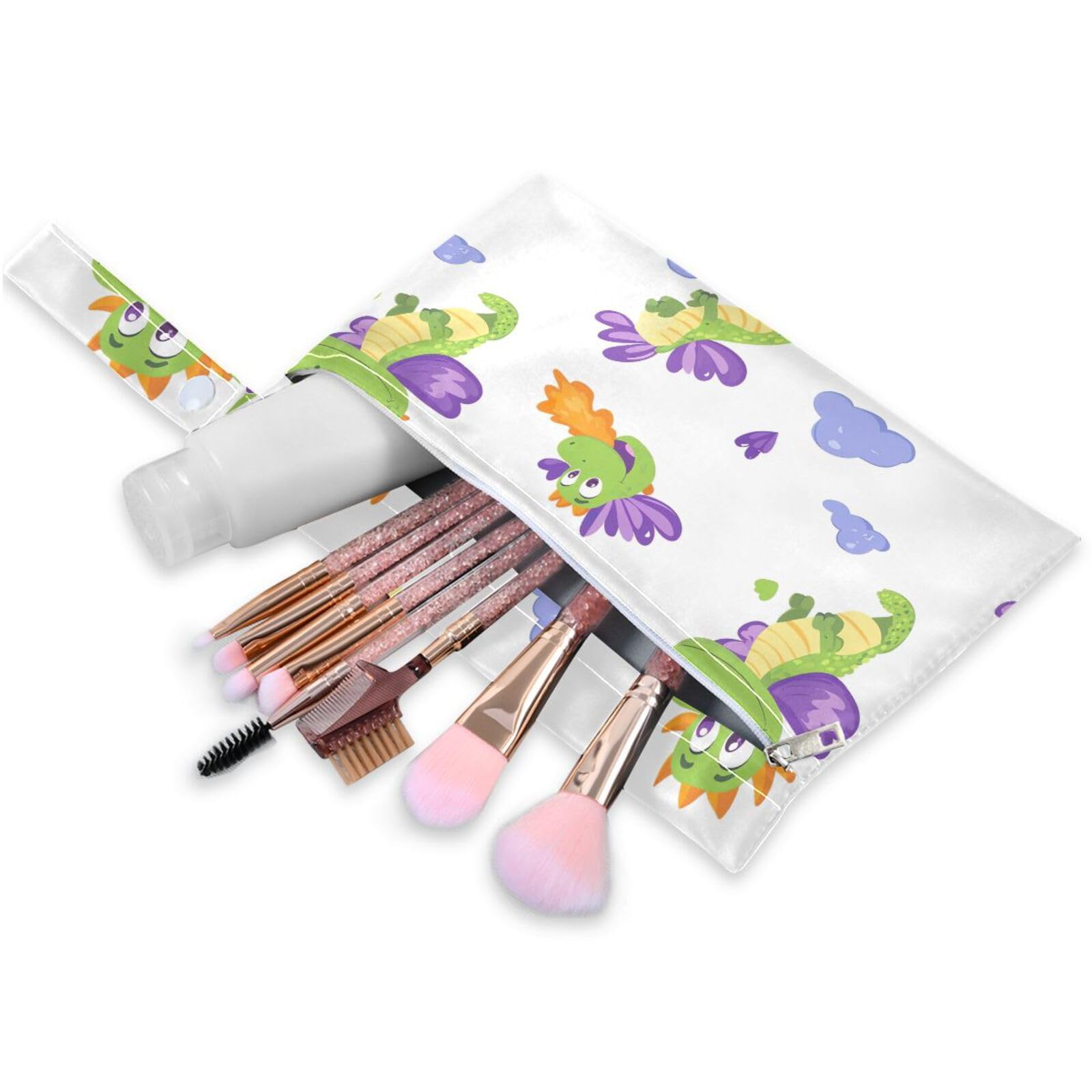 Coikll Wet Dry Bags for Cloth Diaper 2 Pack Waterproof Yoga Gym Bag for Swimsuit Wet Clothes Baby Items-?Cute Fire Dragon?