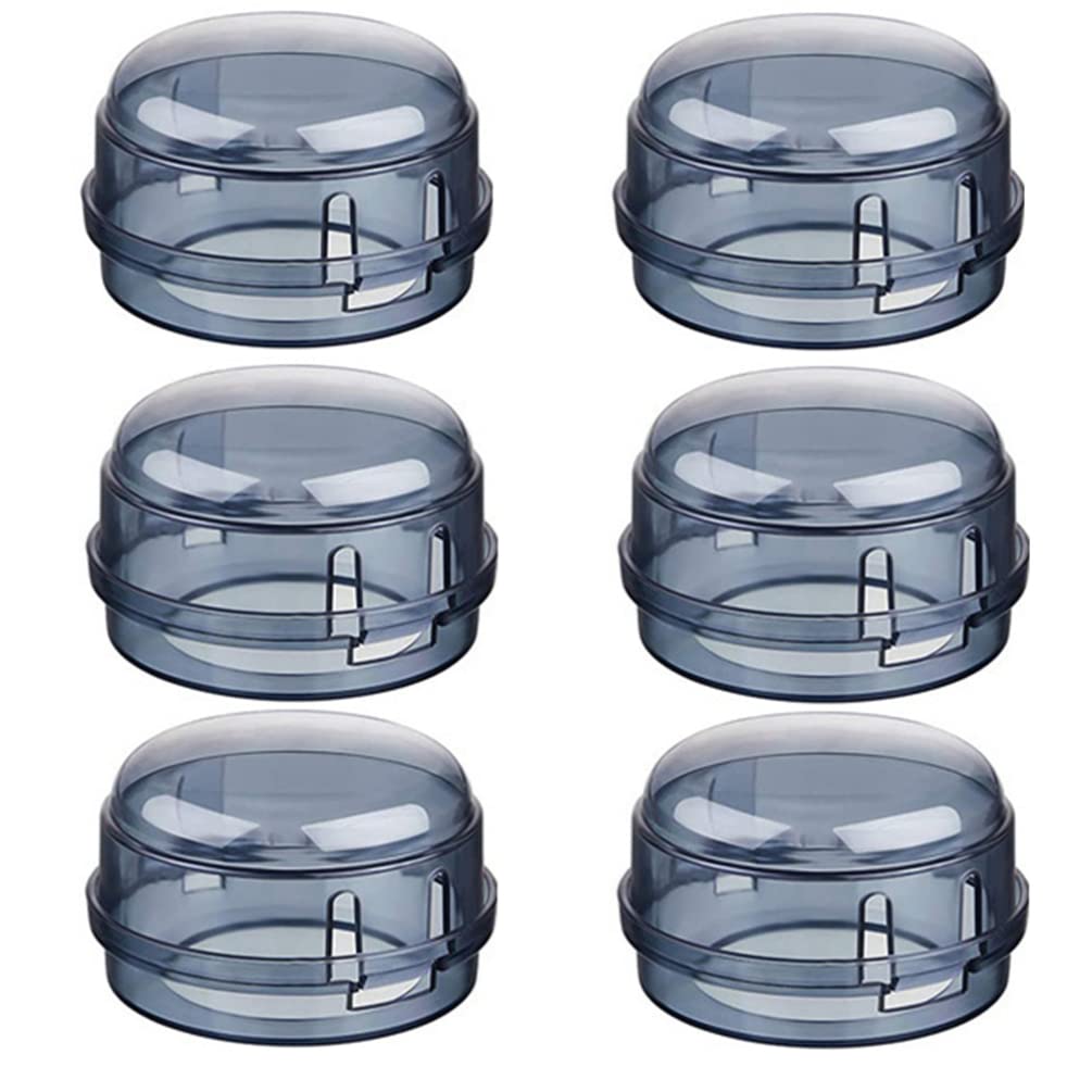 SHERCHPRY 6pcs Stove Knob Covers, Gas Knob Protection, Safety Kitchen, Black