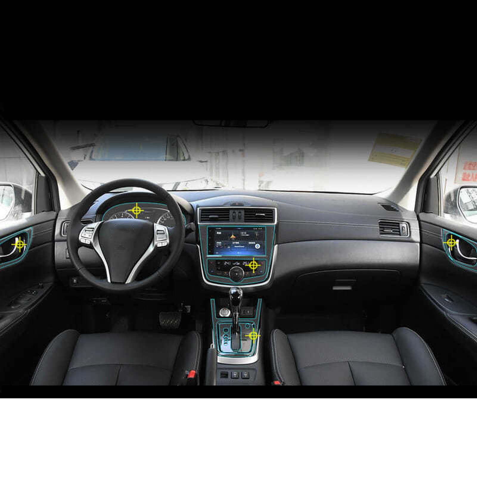 QAZwsxd Car Interior Center Console Transparent TPU Protective Film Anti-Scratch Repair Film Accessories Refit, for Nissan TIIDA 19-21