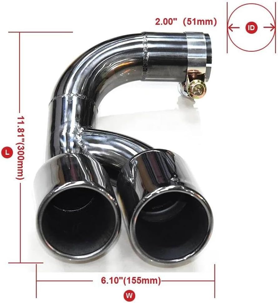 Spare Parts 1 PCS Car Accessories Dual Exhaust Tip For BMW F30 316i 2013-2016 304 Stainless Steel Twin Exhaust Pipe Muffler Tip(Silver)