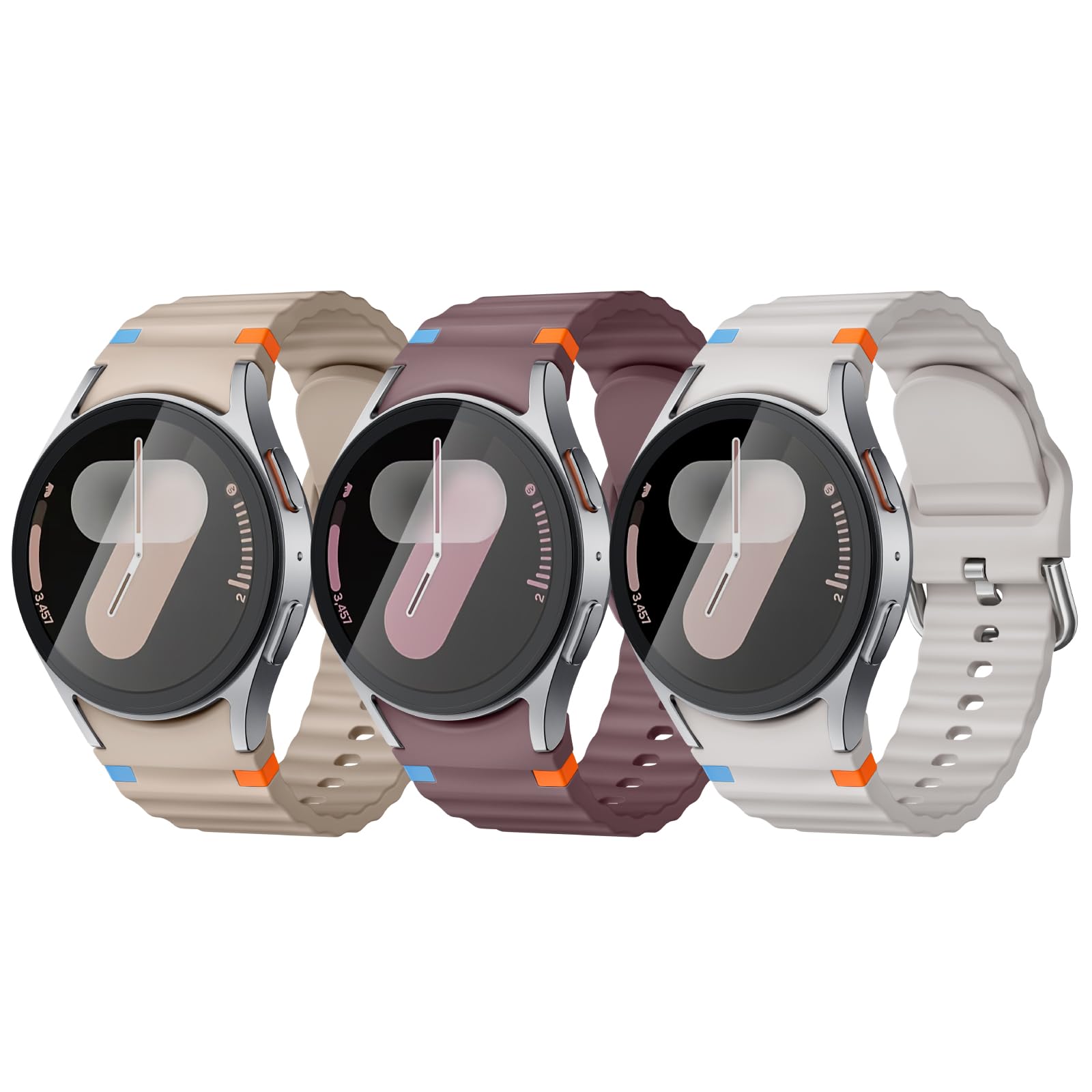 Acextro 3 Pack Sport Band Compatible for Samsung Galaxy Watch 8/8 Classic Band 40mm 44mm 46mm (2025) Galaxy Watch 7 Bands 44mm 40mm, Samsung Galaxy