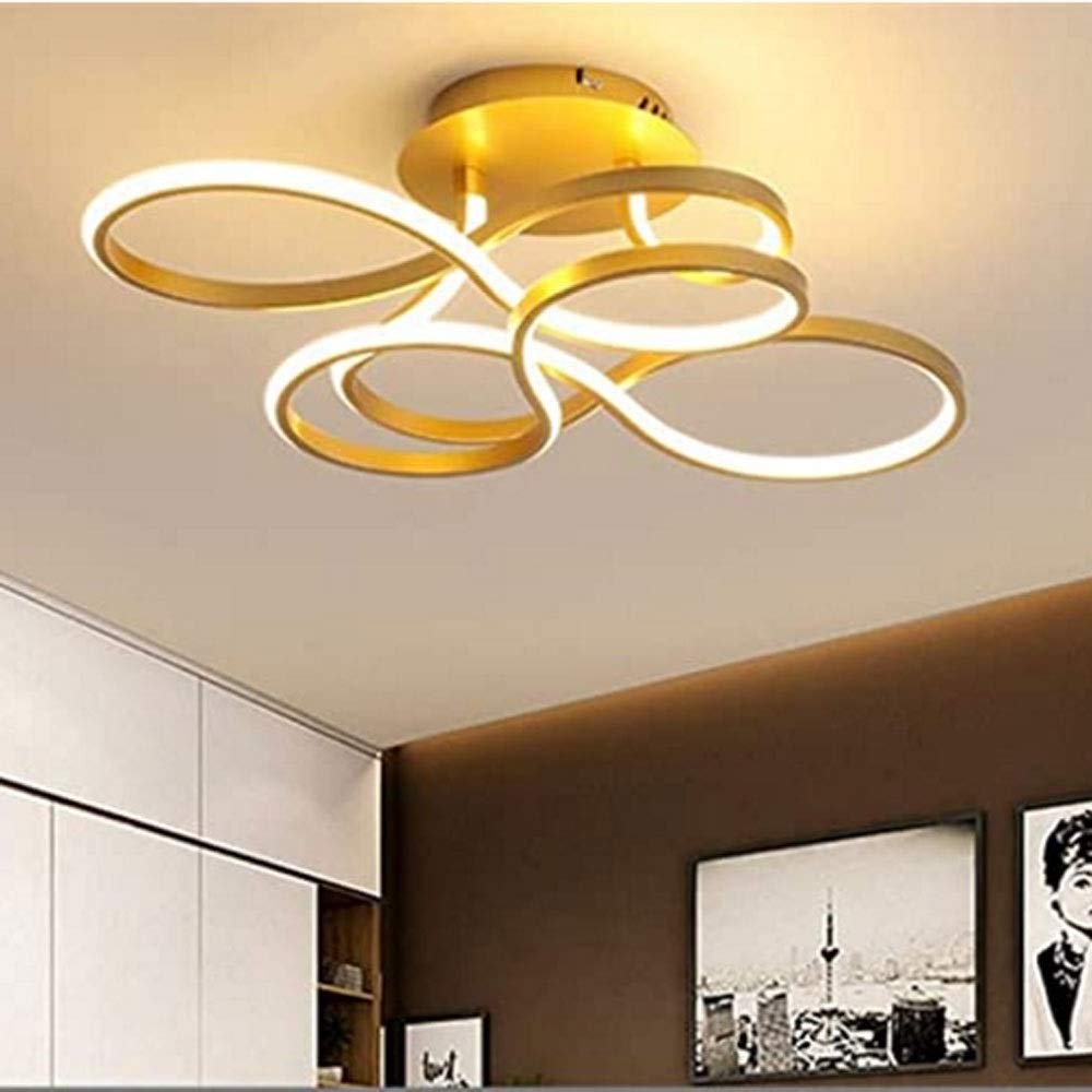 Generico Lampadario, Plafoniera a LED Lampada semplice Lampadari dimmerabili telecomandati Acrilico Alluminio Creativo Soggiorno Camera da letto Illuminazione Lumen