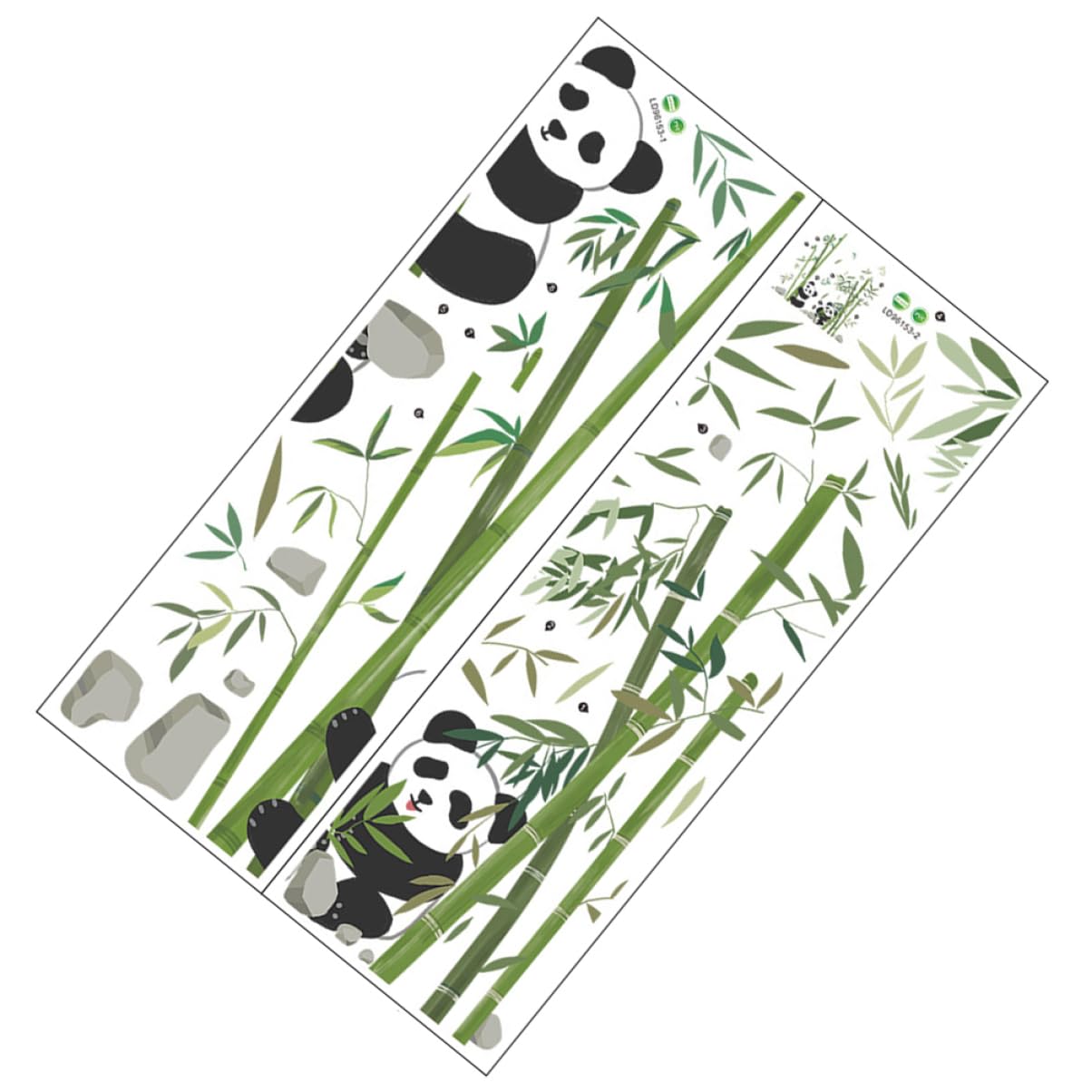 Amosfun 3 Pz Adesivi Murali Panda Arredamento Per La Casa Decalcomanie Per Stanza Dei Bambini Decalcomanie Floreali Per Armadietto Da Muro Di Animali Adesivo Sfondo Muro Pvc