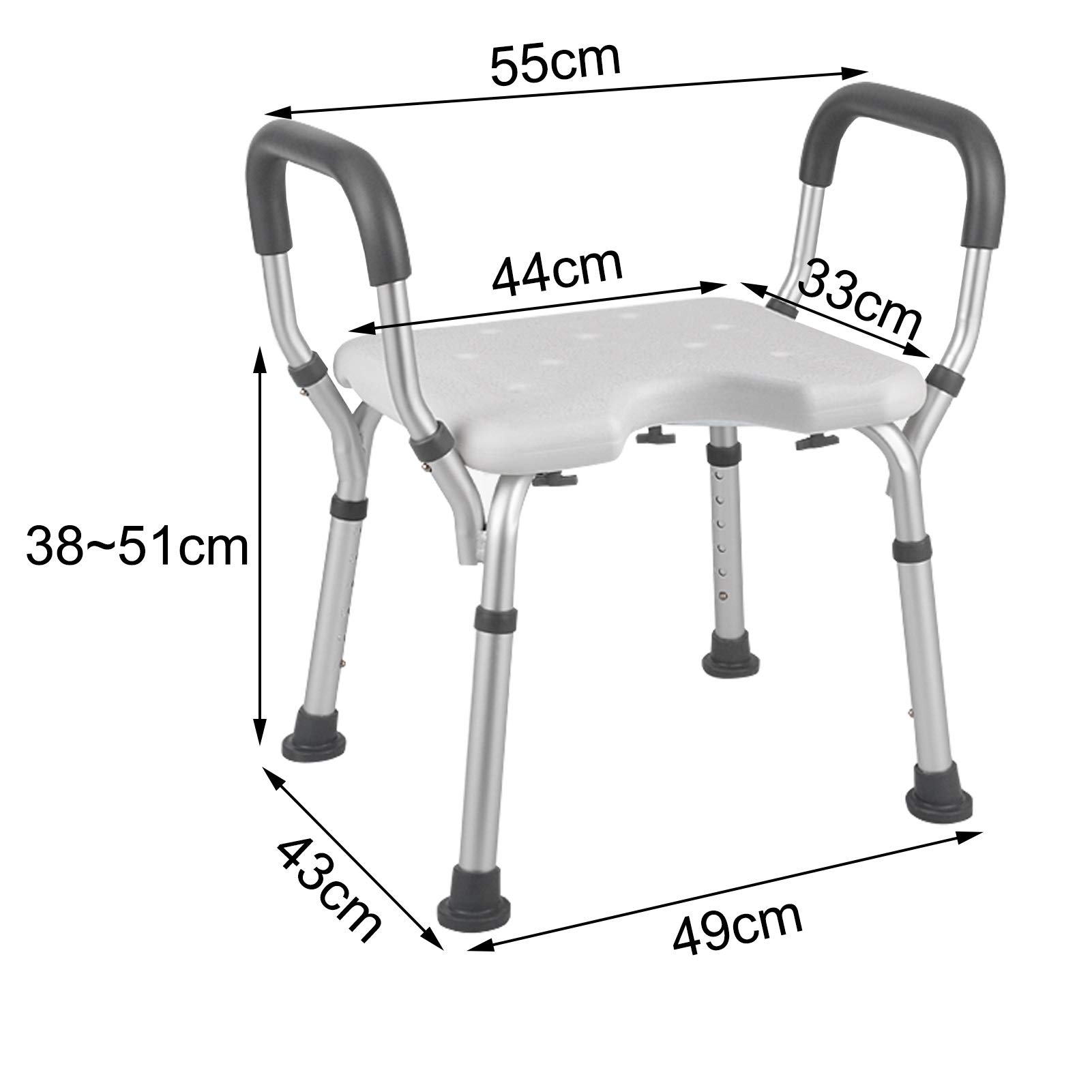 Silla de Ducha for bañera, Ducha Compacto Asiento Banco Stool Ligero Bañera con Asiento Antideslizante Assist, Silla de Ducha Ajustable médica for Ancianos, diseño Moderno