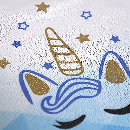 Leotards for Girls Gymnastics Toddler Dance Biketards Mermaid Unicorn Athletic Dance Wear Shiny Rainbow Blue Hotpink