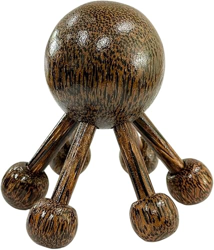 Masajeador de madera tradicional tailandesa con forma de araña, prensa de varios puntos de activación, mejora la relajación (madera de palma)