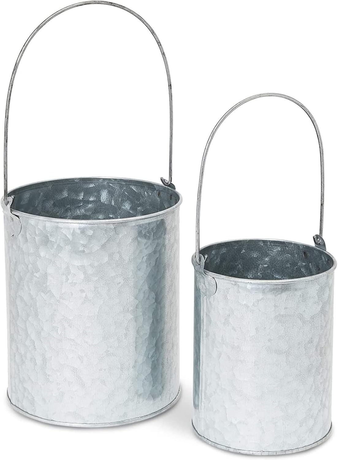 Buy Galvanized Metal Buckets with Handles in 2 Sizes for Home