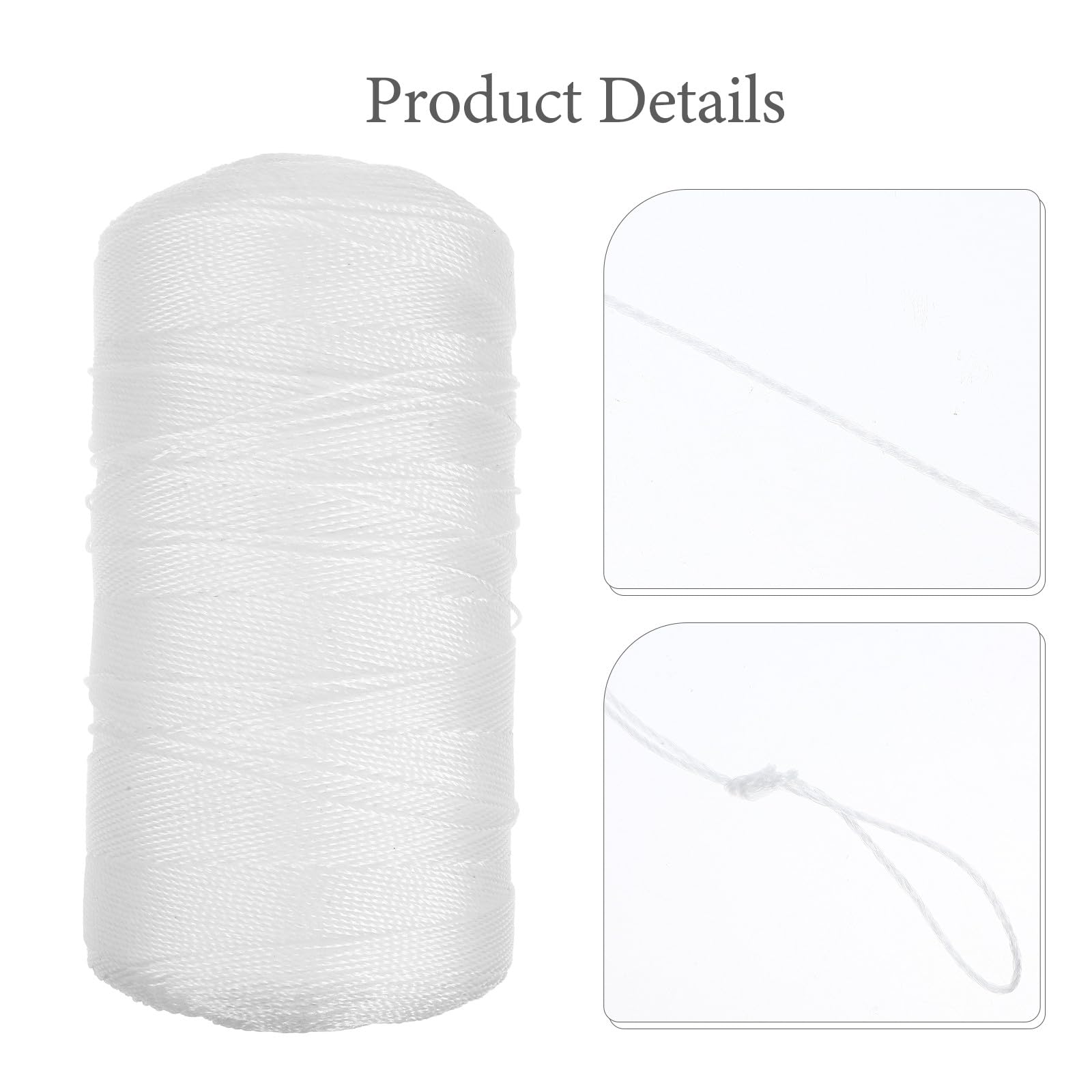 HOMSFOU Ficelle de Jardin pour Plantes Grimpantes en PE Blanc, Corde Multifilaments Résistante la Corrosion, Rouleau Unique Polyvalent pour Jardinage et Navigation