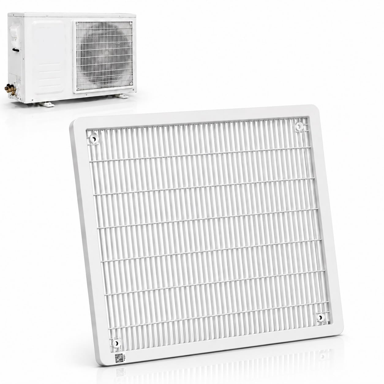 AC Jali – 18×18 Inch Outdoor Unit Grill, Universal Size for 1.5 Ton, Durable Rust-Free PVC Plastic, Weather Resistant, Easy Install | Match Size Before Purchase | Screw Type: Up-image-12